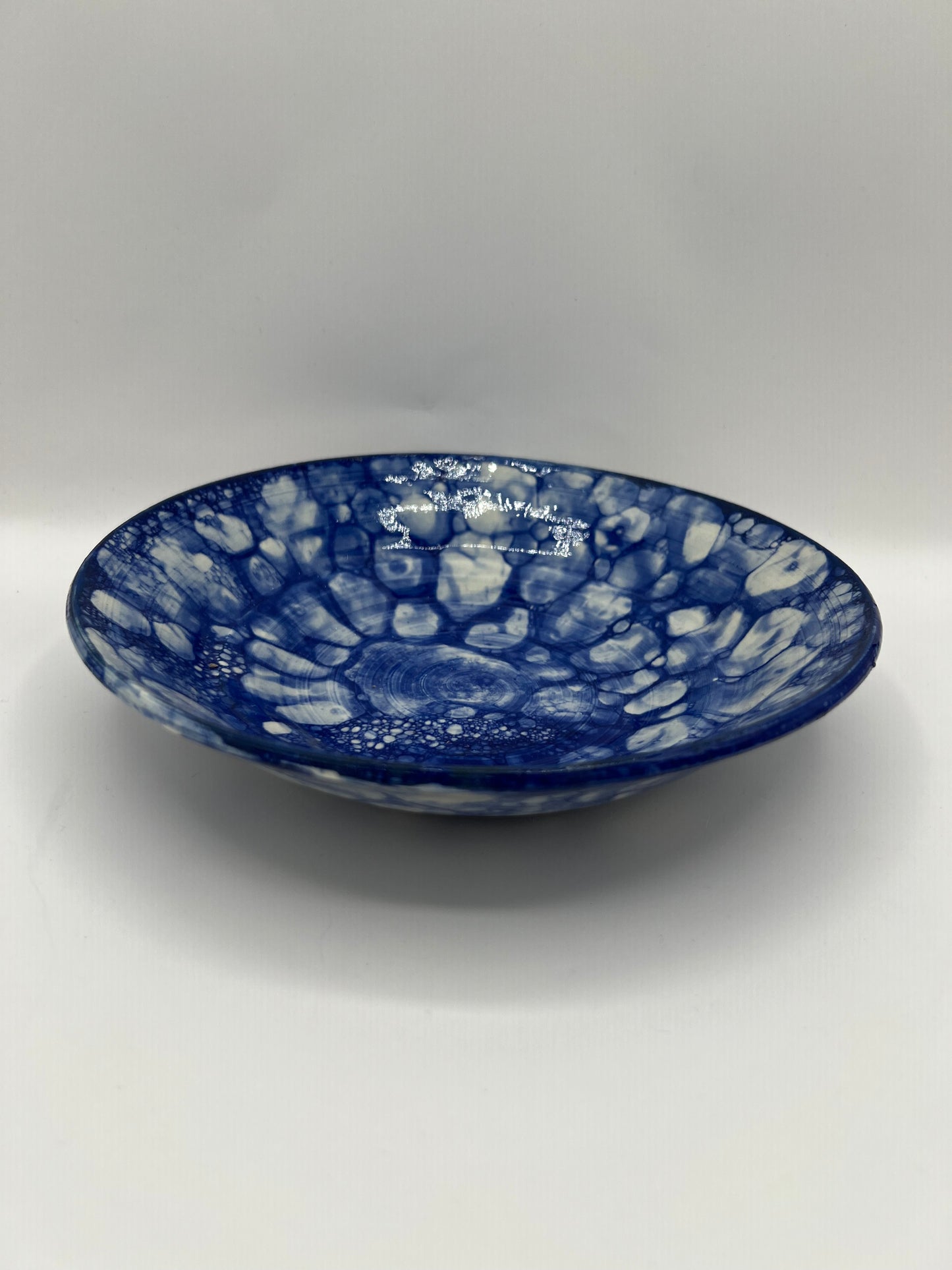 Handmade Blue Bubble Clay Bowl