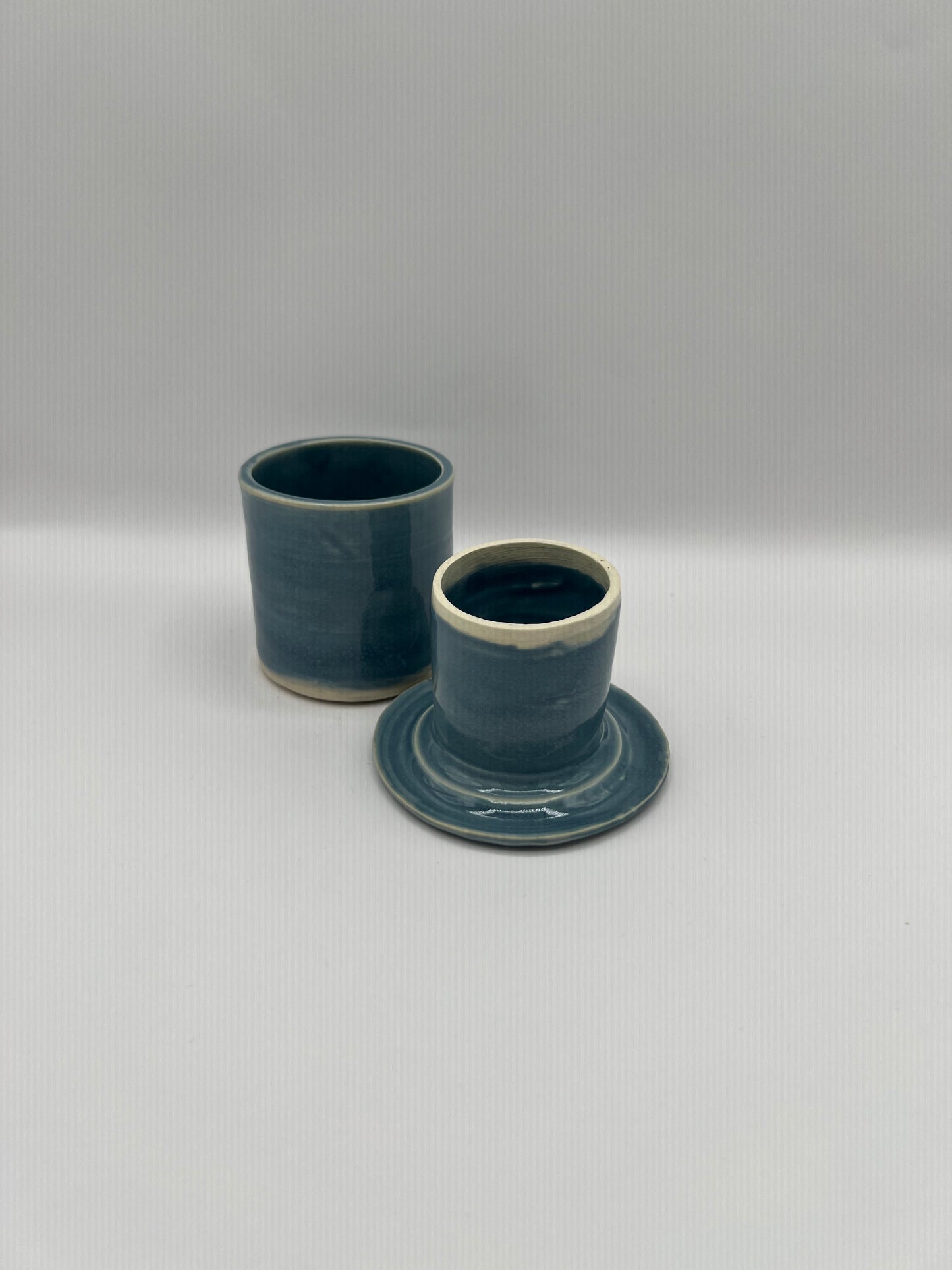 French Blue Butter Pot