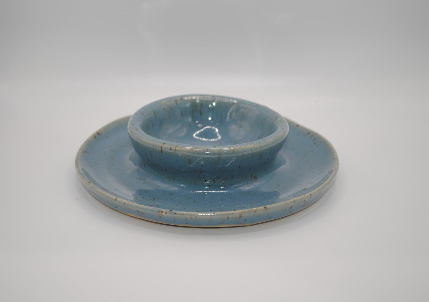 Blue Speckled Olive Pit Plate