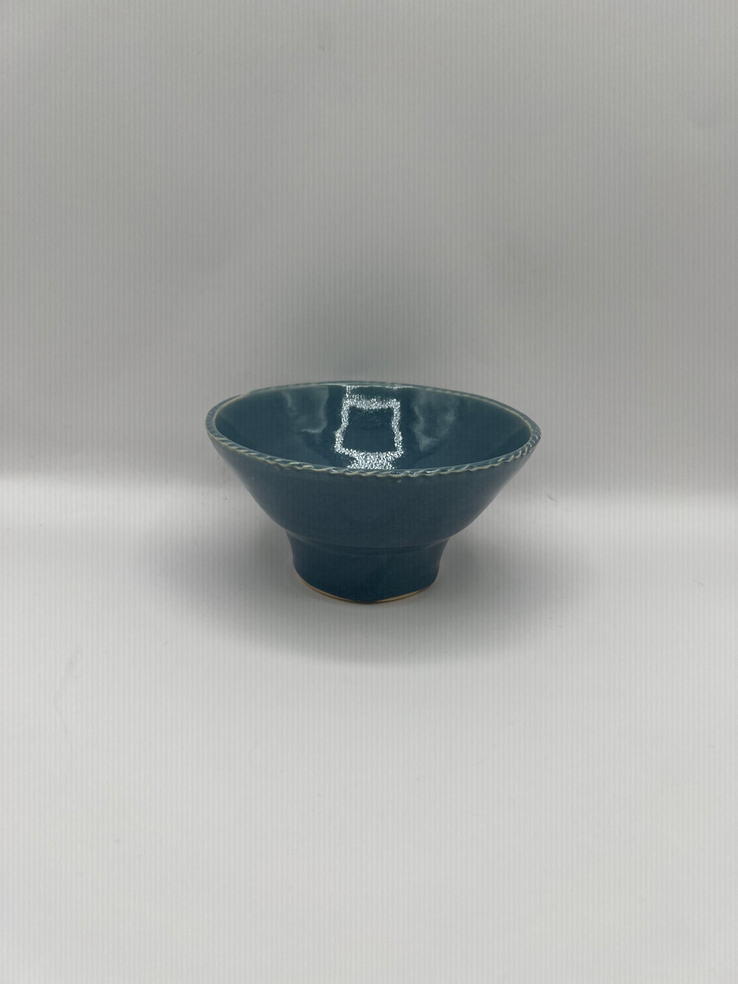 Azure Edge Ceramic Small Bowl