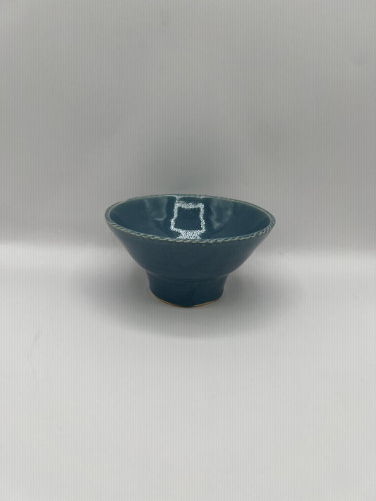 Azure Edge Ceramic Small Bowl