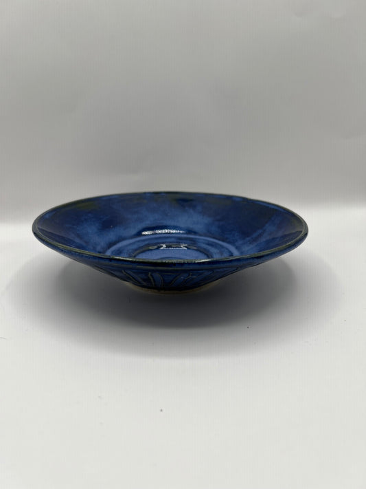 Blue Carved Candy Dish