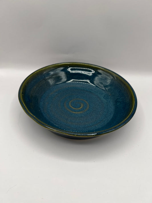 Hand-Thrown Blue Deep Dish